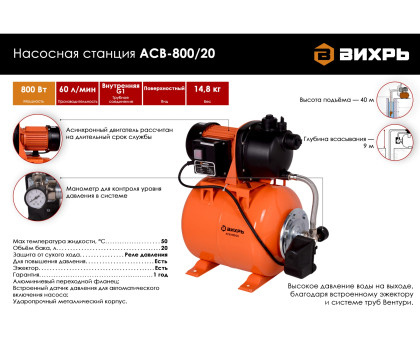 Насосная станция АСВ-800/20 Вихрь